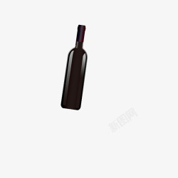 空白红酒瓶装饰图案素材