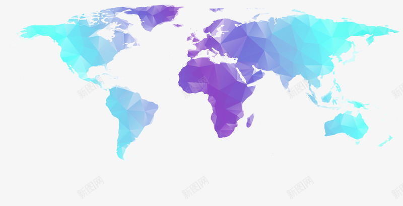 蓝紫渐变科技感地图png免抠素材_88icon https://88icon.com 三角网 世界地图 地图 渐变 科技 科技感地图