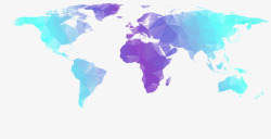 三角网蓝紫渐变科技感地图高清图片