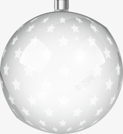 圣诞节小星星圣诞银色光感装饰球矢量图高清图片