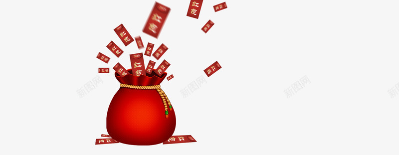 红包png免抠素材_88icon https://88icon.com 代金券 促销海报 元旦海报 红包 红色 钱袋