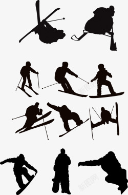 极限运动滑雪极限运动矢量图高清图片
