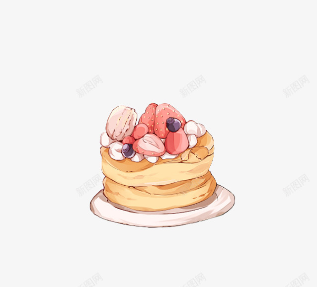 可爱草莓蛋糕png免抠素材_88icon https://88icon.com 免费梦幻素材 可爱蛋糕 梦幻 素材 草莓蛋糕