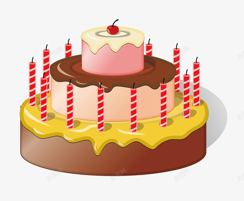 生日蛋糕png免抠素材_88icon https://88icon.com 庆祝 樱桃 生日蛋糕 矢量蛋糕 祝贺 节日蛋糕 蜡烛