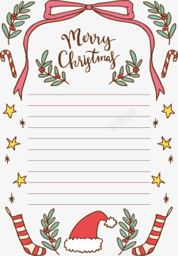 圣诞信纸设计可爱圣诞留言信纸高清图片