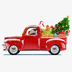 卡车免扣PNG卡车装饰圣诞元素高清图片