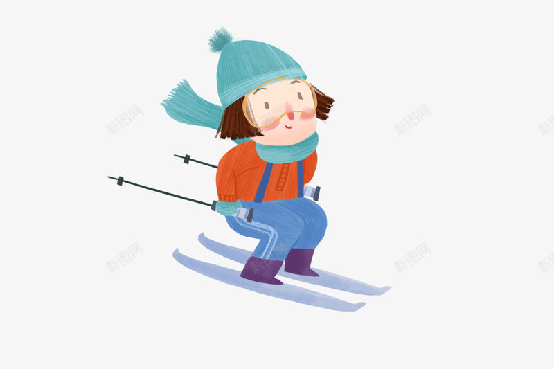 手绘滑雪人物图png免抠素材_88icon https://88icon.com 下雪运动 人物 冬季 卡通女孩 小人 手绘元素 滑雪 滑雪橇