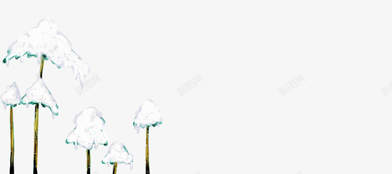 手绘雪树木冬季景观png免抠素材_88icon https://88icon.com 冬季 景观 树木