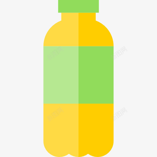 果汁png免抠素材_88icon https://88icon.com 手绘 绿色 饮料瓶 黄色