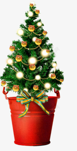 圣诞树上的金色铃铛元旦素材