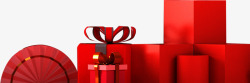 圣诞礼物红色节日礼盒生日礼物高清图片
