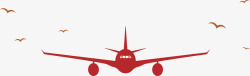 红色飞机旅游海报素材