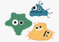 病毒细胞卡通图可爱细菌元素高清图片
