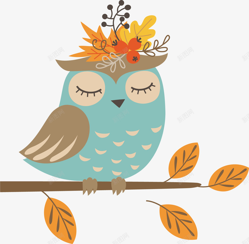 蓝色小鸟png免抠素材_88icon https://88icon.com 手绘 斑点 树叶 树枝 羽毛 蓝色 闭眼睛