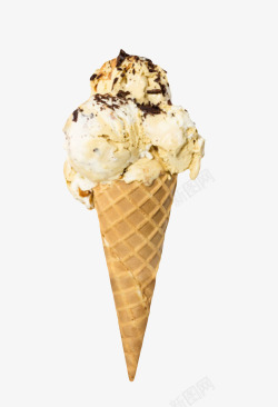 香草冰激凌一个洒满巧克力碎屑的香草冰激凌高清图片