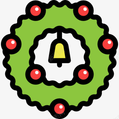 绿色圣诞花环图标图标