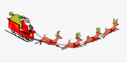 驯鹿拉车冬日圣诞节喜庆海报圣诞老人与驯高清图片