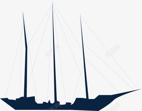 船帆船海船剪影船矢量图图标图标