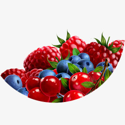 草莓红果蓝果素材