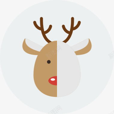 圣诞节麋鹿驯鹿图标图标