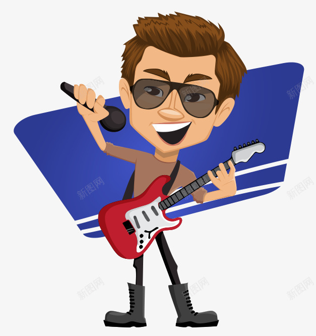 卡通手绘唱歌弹吉他戴墨镜帅哥矢量图ai免抠素材_88icon https://88icon.com 卡通的人物 唱歌的帅哥 弹吉他的帅哥 戴墨镜的帅哥 手绘的帅哥 矢量图