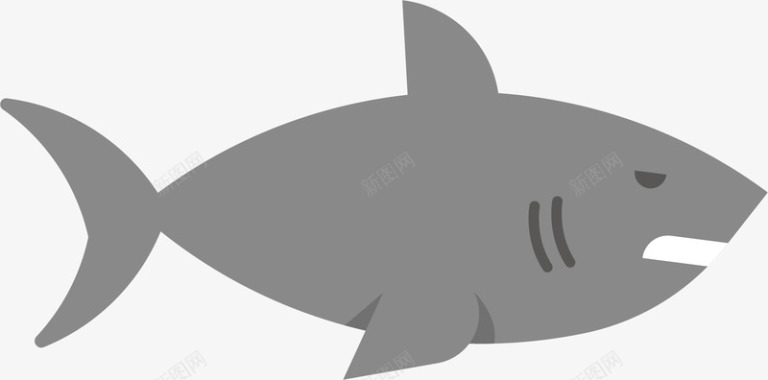 卡通小鲨鱼矢量图图标图标
