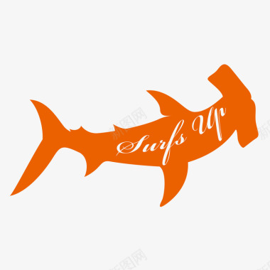 鲨鱼冲浪logo矢量图图标图标