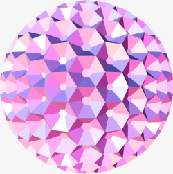 浅紫色立体几何镂空彩球素材