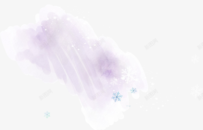 紫色冬日唯美白云雪花png免抠素材_88icon https://88icon.com 冬日 白云 紫色 雪花