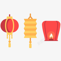 2017年味盛宴红色中国风节日灯笼装饰高清图片