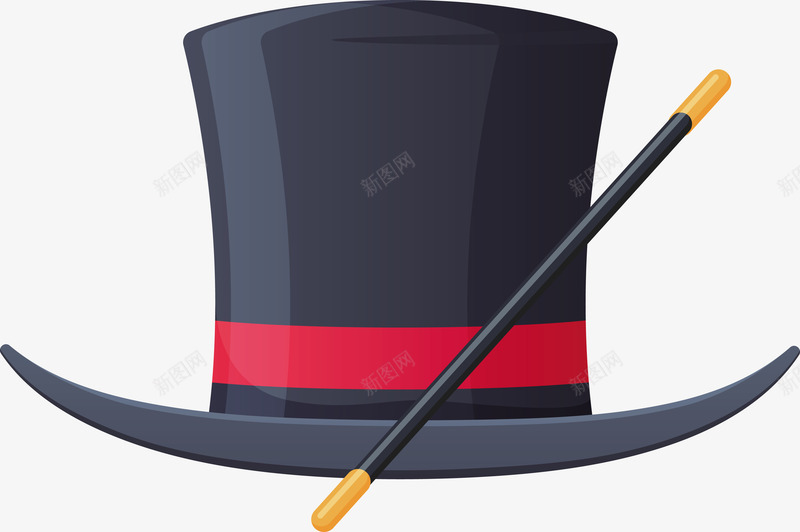 黑色魔术帽子矢量图eps免抠素材_88icon https://88icon.com 一个帽子 帽子 矢量帽子 魔法棒 黑色 黑色帽子 矢量图