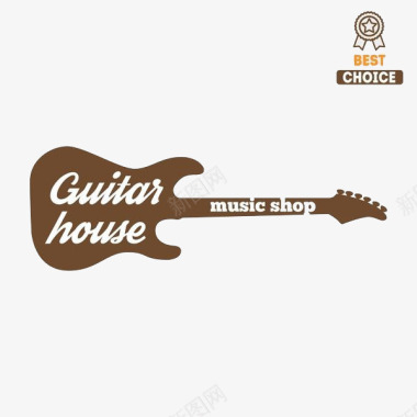 棕色吉他乐队logo图标图标