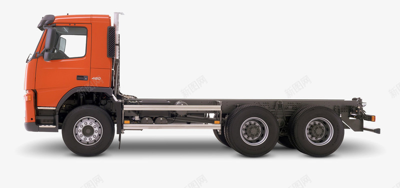 橙红大卡车png免抠素材_88icon https://88icon.com 交通工具 卡车 汽车 现代科技 货车 车辆 运输车