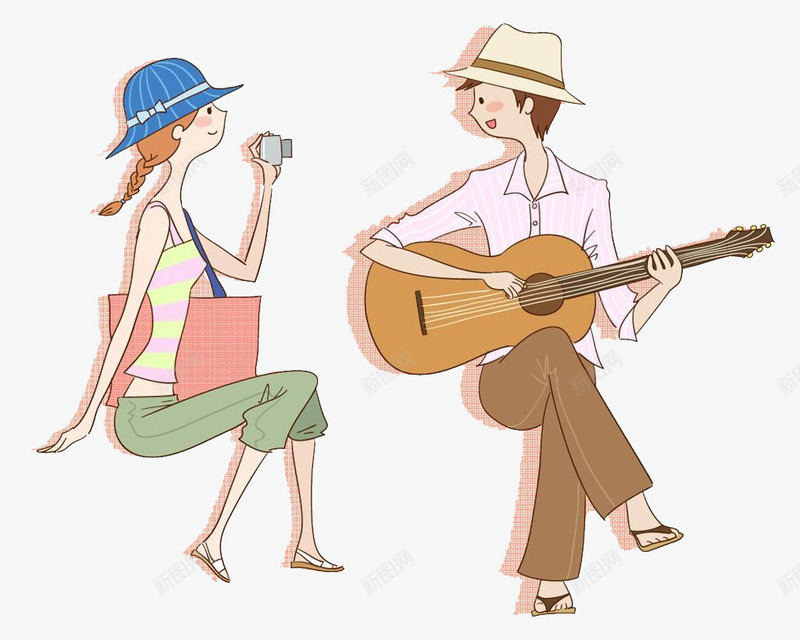 弹吉他的人png免抠素材_88icon https://88icon.com 儿童画 卡通手绘 弹吉他的人 情侣 文艺范 新图网 清新简约
