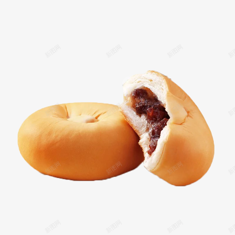 红豆夹心面包png免抠素材_88icon https://88icon.com 产品实物 夹心面包 糕点 零食