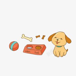 可爱浴球卡通狗吃东西高清图片