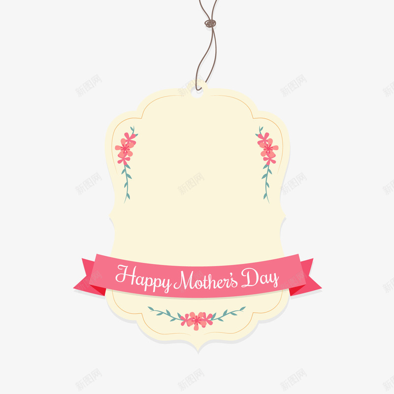 创意母亲节吊牌贺卡png_88icon https://88icon.com 卡通吊牌 卡通花朵 文案背景 母亲节吊牌