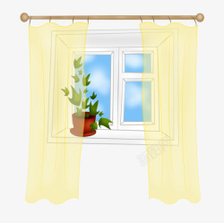 窗帘窗户素材