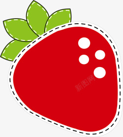 红色扁平卡通草莓素材