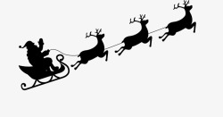 麋鹿拉车奔跑的圣诞老人高清图片