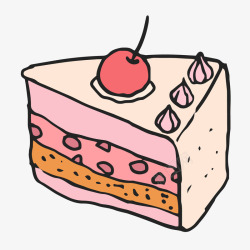 彩色手绘蛋糕食物元素矢量图素材