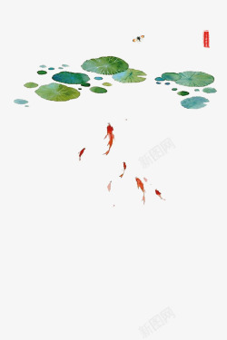 中国风池塘背景图素材