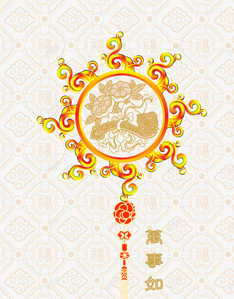 新年贺卡万事如意png_88icon https://88icon.com 万事如意 中国风 新年 节日 贺卡