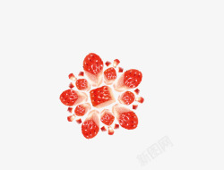 草莓水果粒素材