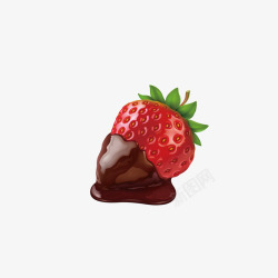 巧克力草莓水果矢量图素材
