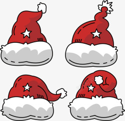 红色卡通可爱圣诞帽矢量图素材