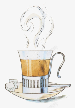 手绘插图咖啡软饮杯素材