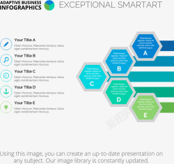 组合六边形信息图表矢量图素材