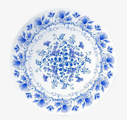 中国风青花瓷盘子背景素材