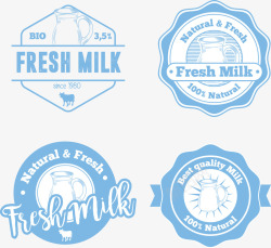 创意新鲜牛奶广告标志矢量图素材